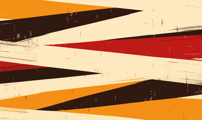 Fototapeta premium Abstrakcyjne, geometryczne tło w kolorach ziemi z efektem postarzenia i szorstkiej tekstury.