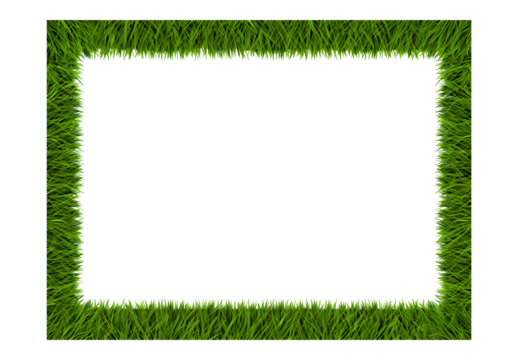 Realistic Grass Frame PNG Green Lawn Border Isolated on Transparent Background