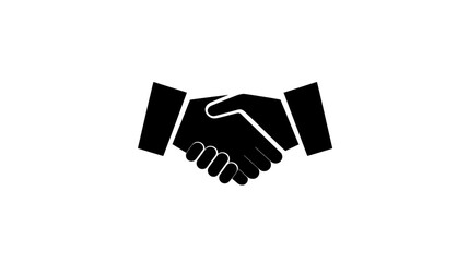 Handshake icon business agreement partnership cooperation trust deal contract teamwork negotiation success simple black silhouette vector illustration