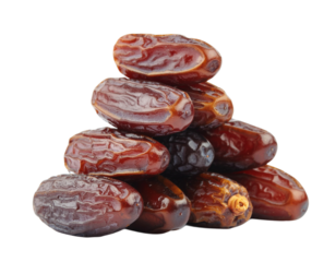 A pile of dates isolated on transparent background