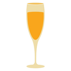 Two crystal glasses of golden champagne, one isolated and one with a pair, for celebration toast