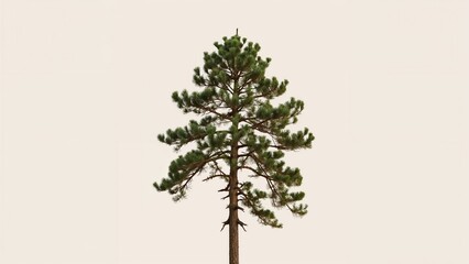 Obraz premium Single pine tree on a plain background