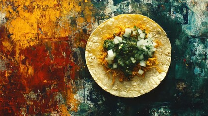 Delicious Mexican Taco with Pork Carnitas and Fresh Salsa