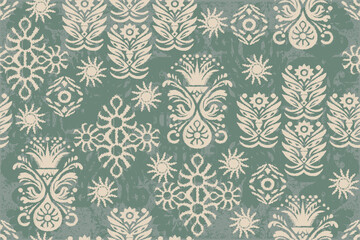 patchwork Ikat paisley embroidery on the fabric in Indonesia, India and Asian countries.geometric ethnic oriental seamless pattern.Aztec style. illustration. design for texture, fabric,clothing