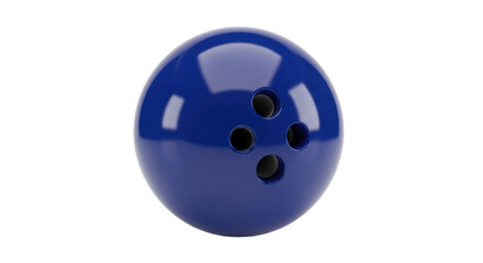 Shiny blue bowling ball PNG isolated on transparent background, sport equipment for bowling alley and recreational activity