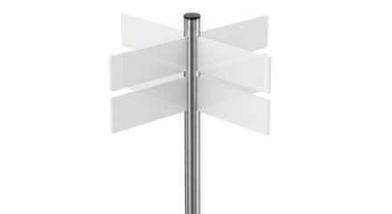 Directional signpost PNG isolated on transparent background, blank signpost with multiple signs for navigation and information