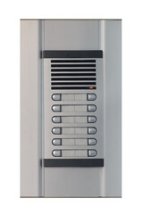 silver intercom isolated on white background