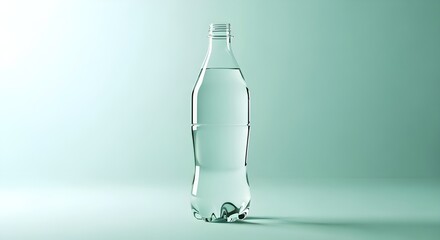Quench your thirst with refreshing cool water in a clear bottle, perfect for health campaigns and promoting hydration in a modern, minimalist style
