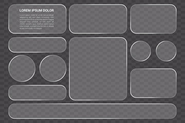 Glassmorphism Dashboard Layout with Multi-Shape Frosted UI Components and Transparent Interface Panels
