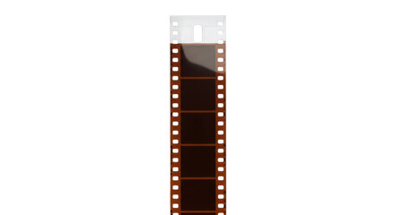 35mm film strip PNG isolated on transparent background, vintage photographic negative with sprocket holes for analog photography and retro design