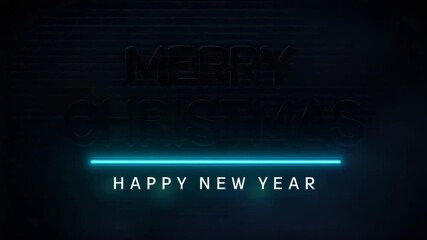 christmas greeting card with digital glowing text animation - Powered by Adobe