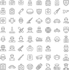 Military Occupation Icon Set Featuring Army War Combat and Soldier Graphic Elements