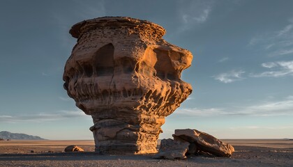 Iconic rbol de Piedra Stone Tree Rock Formation at Sunset in Bolivian Altiplano Desert