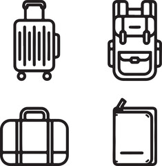 Travel icon vector illustration of suitcase luggage and business briefcase set eps 10 isolated style