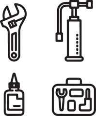 Tools icon set for repair and design