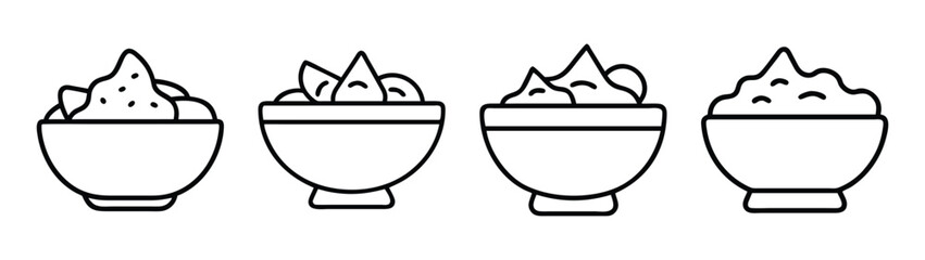 Collection of dessert cups vector illustration for menu design and culinary themed graphics use 