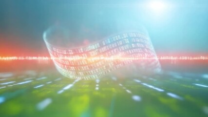 Digital Data Flow: An abstract visualization of data stream in motion, represented by a flowing array of numbers and code, creating a sense of movement and connection in the digital space. - Powered by Adobe