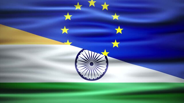 Europe and india flag fusion video 4K