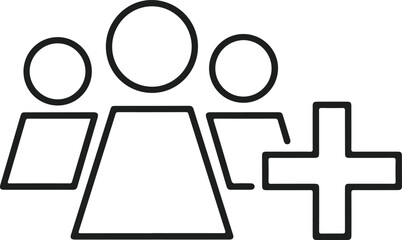Adding new user to a group icon perfect for team and social media concepts