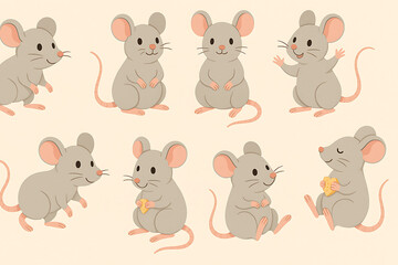 Fototapeta premium set of funny animals