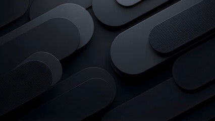 Abstract dark geometric pattern with layered rounded elements