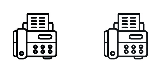Two identical fax machines are shown side by side, representing communication or office equipment.