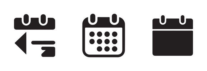 Calendar icons set, calendar graphic design, logo, Web, vector illustration EPS 10.