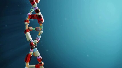 dna strand on a blue background - Powered by Adobe