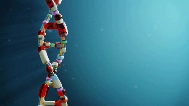 dna strand on a blue background - Powered by Adobe