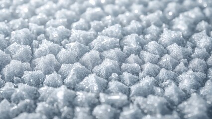 Close-up of crushed ice or snow with a textured surface and sparkling appearance.