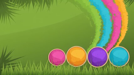 Vibrant Holi Festival Color Powder Vector Banner — Right-Aligned Copy Space