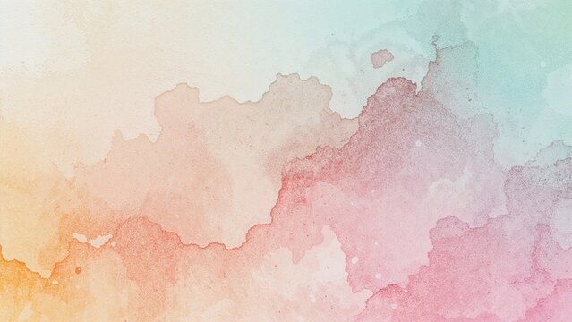 Watercolor background with pastel shades and abstract textured appearance.