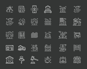
Real Estate Vector Line Icons, Home, House, Building vector .