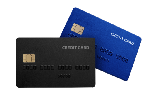 Modern Credit Card Mockup with Chip on transparent background png