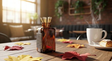 Autumn Decor with Coffee for Cozy Cafes and Restaurants