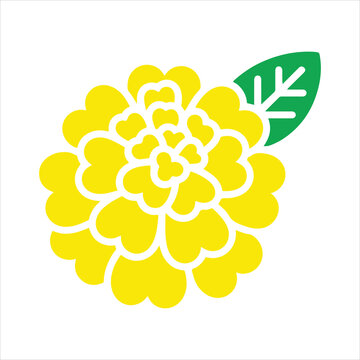 Yellow Flower Illustration &ndash; Simple Floral Vector Design