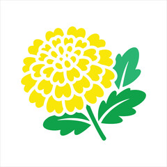 Yellow Flower Illustration – Simple Floral Vector Design