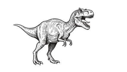 Roaring Tyrannosaurus Rex Line Art