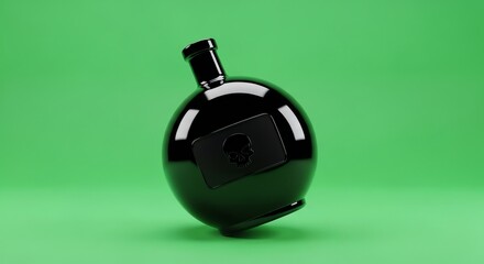 Black Potion Bottle on Green Screen for Advertising