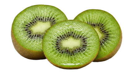 Fototapeta premium Sliced Kiwi Isolated on Transparent Background