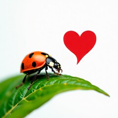 Fototapeta premium A ladybug on a heart.