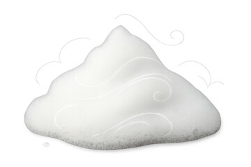 Obraz premium White soap foam creating soft texture swirl on transparent background for beauty and cleaning concepts