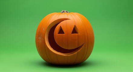 Carved Pumpkin on Green Screen for Halloween Promotions