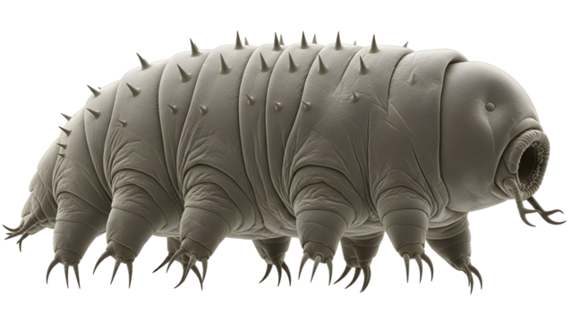 Extreme close up scanning electron microscope image of a tardigrade water bear