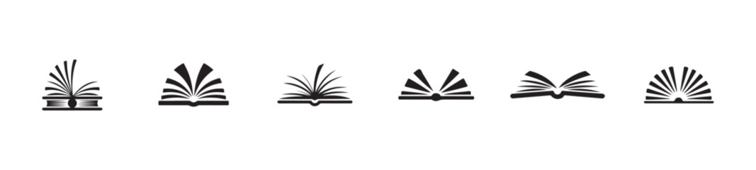 Simple book icon set,  reading  symbols, learning  symbols, education  symbols, knowledge and study symbols, vector illustration EPS 10.