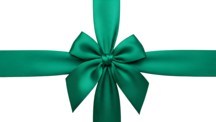 Elegant teal ribbon tied in a bow on a black background