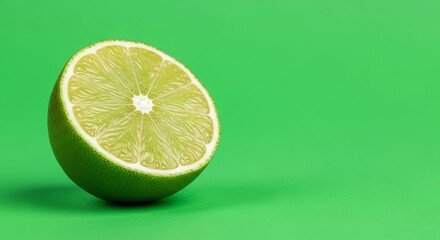 Fresh Lime Slice on Green Screen for Food Advertising