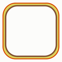 Simple rounded square frame with orange and brown border