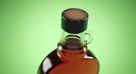 Glass Bottle of Syrup on Green Screen for Advertising