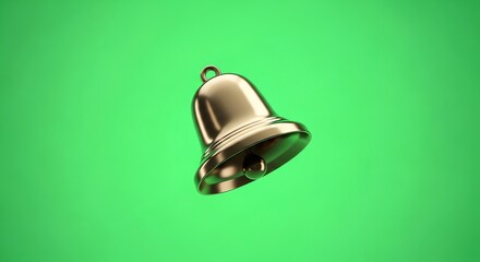 Golden Bell on Green Screen for Digital Design